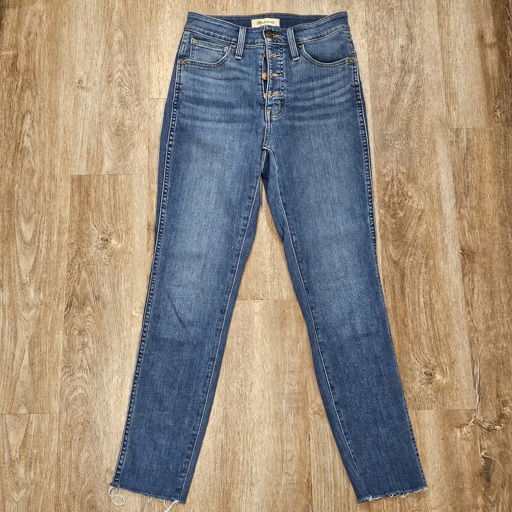 Madewell Curvy Roadtripper Women's‎ Jeans Size 25 Distressed Cuff Skinny Stretch